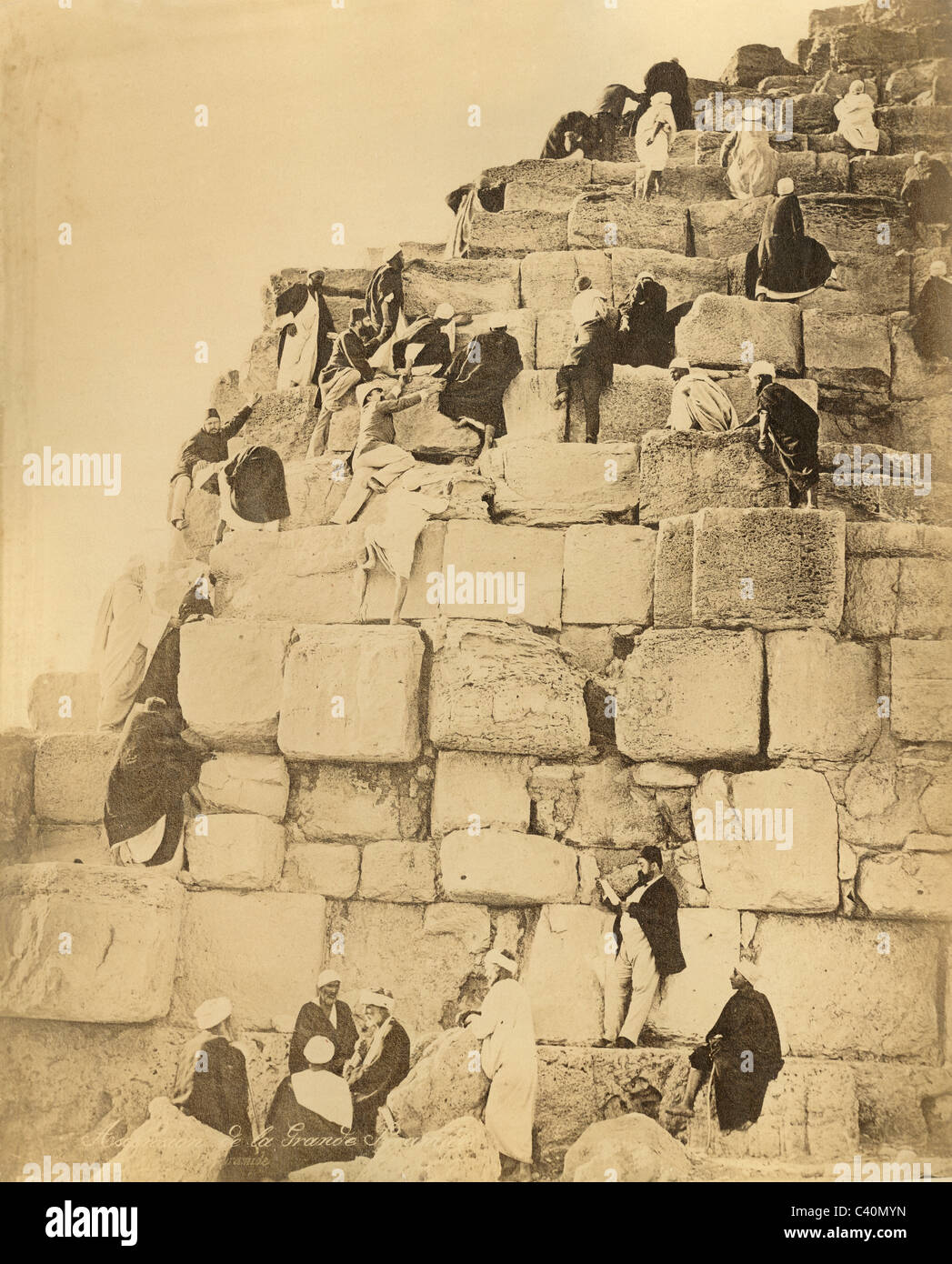 Christi Himmelfahrt De La Grande Pyramide. Foto, J.P. Sebah und H. Bechard, ca. 1880 s zugeschrieben Stockfoto