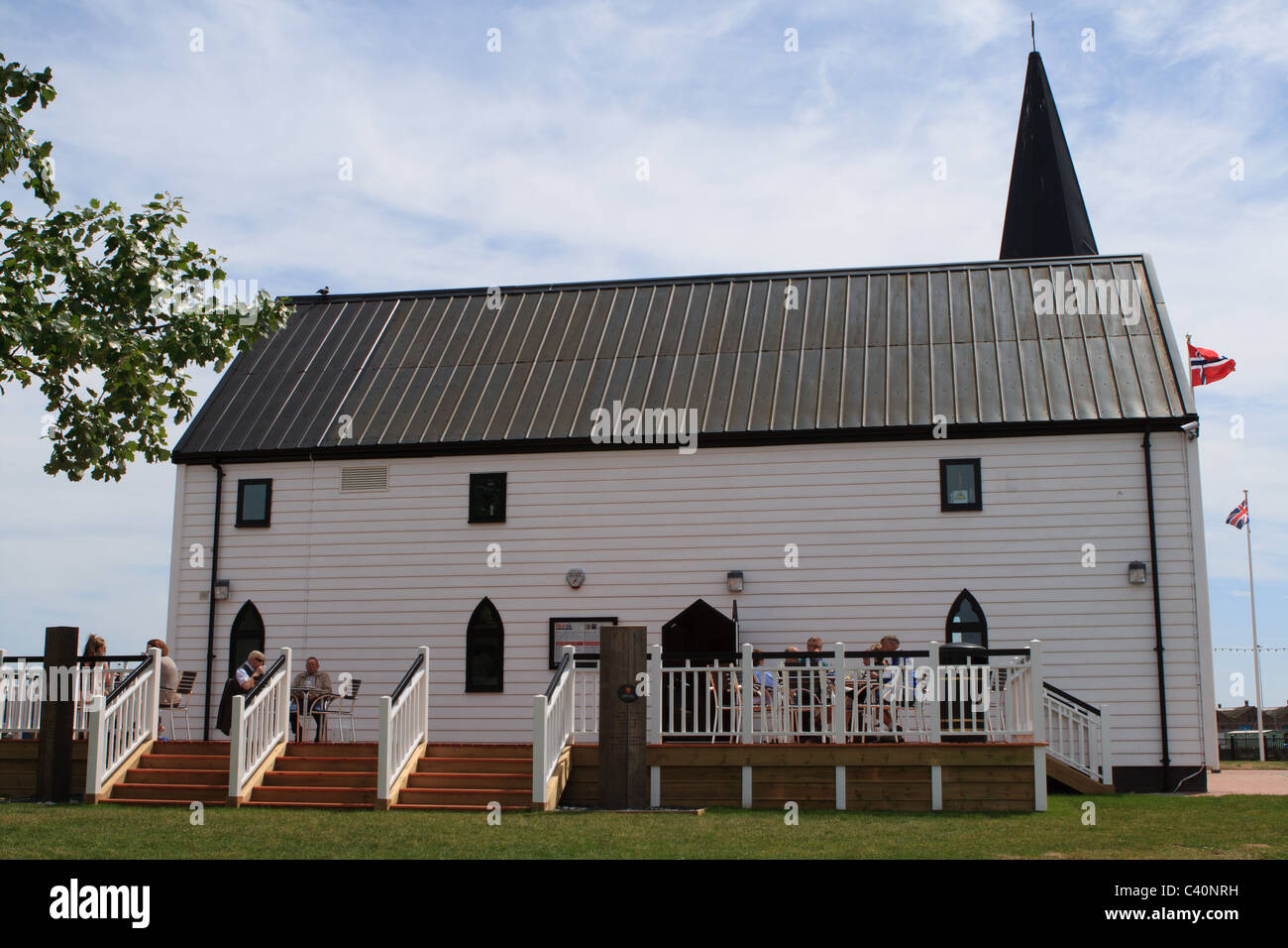 Bucht von Cardiff, Cardiff, norwegische Kirche, Stadt und Grafschaft von Cardiff, Südwales, UK Stockfoto