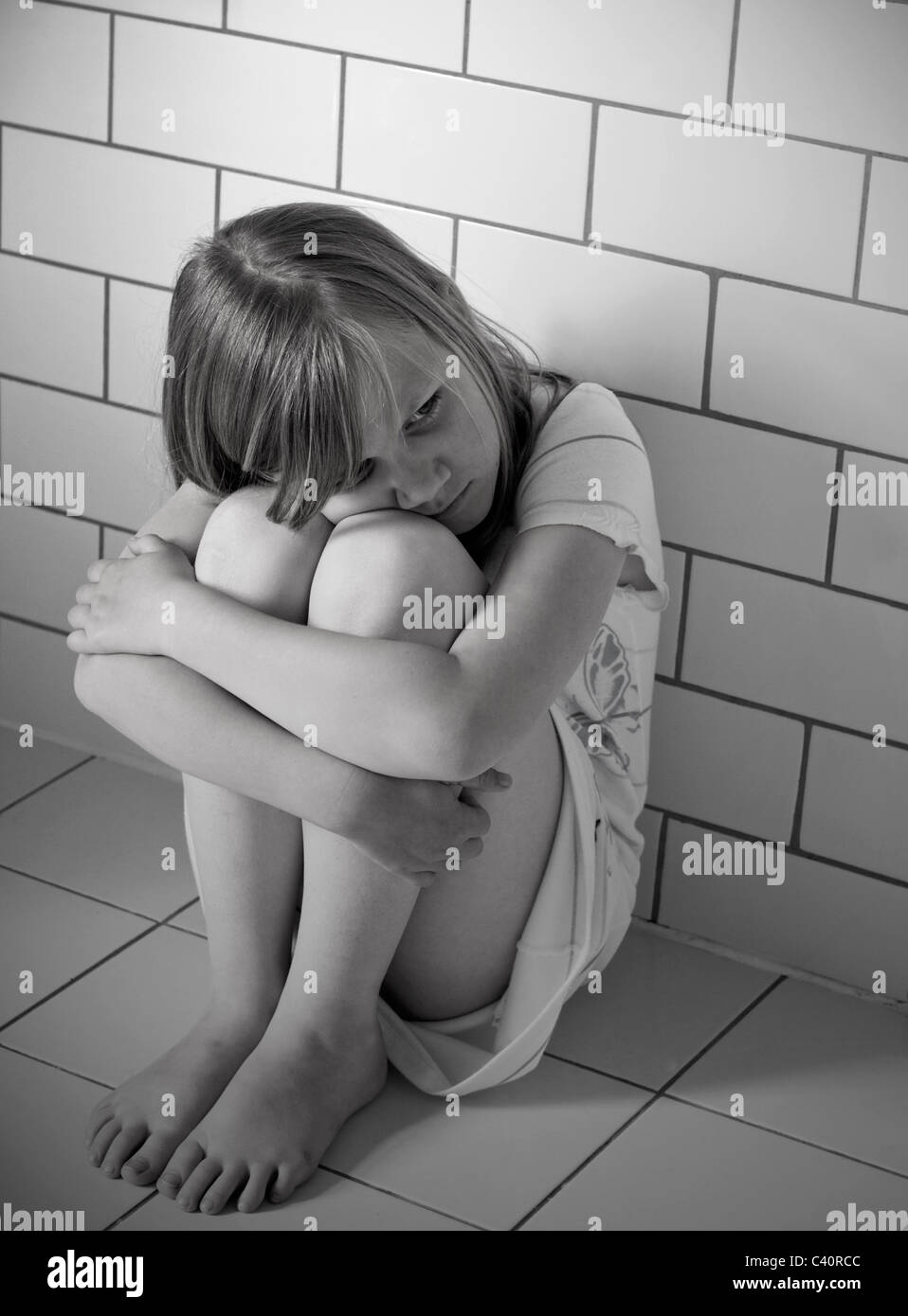 Ein junge Opfer von Kindesmissbrauch Stockfoto