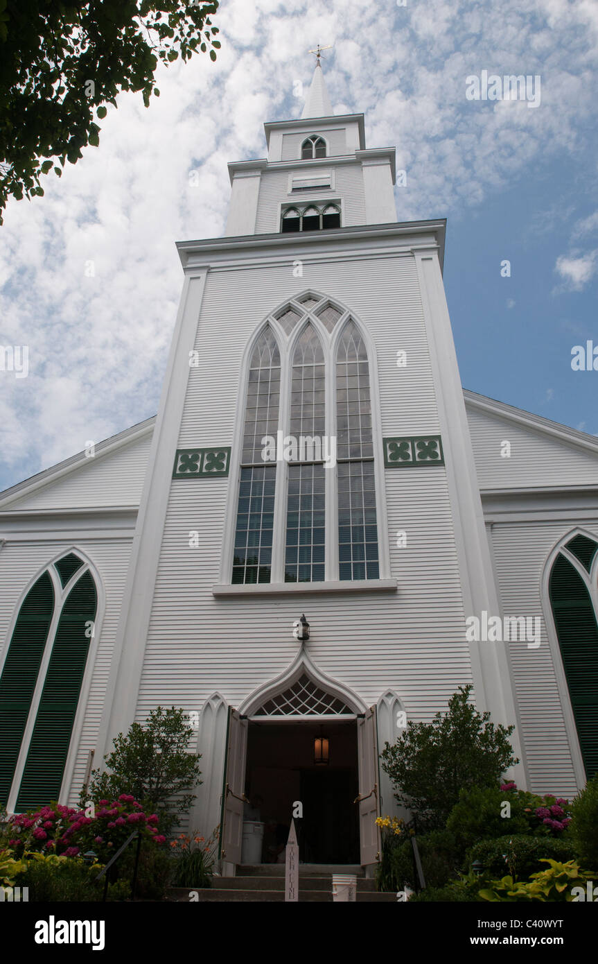 Der erste Kongress Kirche in Nantucket Stadt. Stockfoto