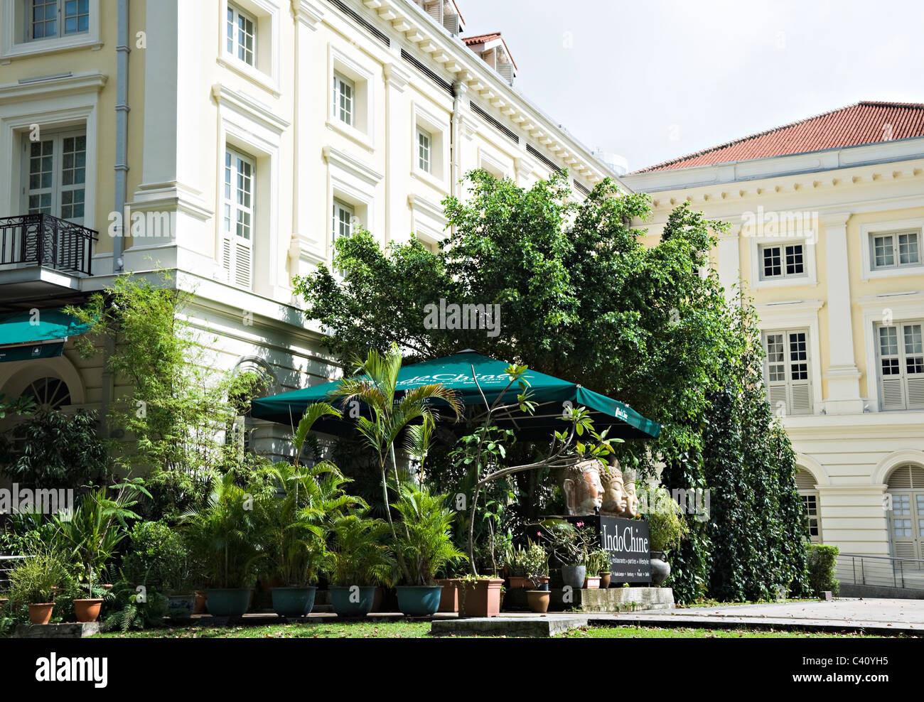 Das Museum für asiatische Civillisations mit Indo Chine Restaurant in der Nähe von Boat Quay Republik von Singapur Nordasien Stockfoto