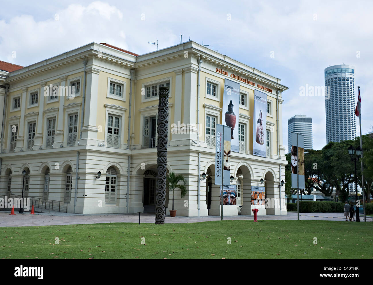 Das Museum für asiatische Civillisations mit Indo Chine Restaurant in der Nähe von Boat Quay Republik von Singapur Nordasien Stockfoto