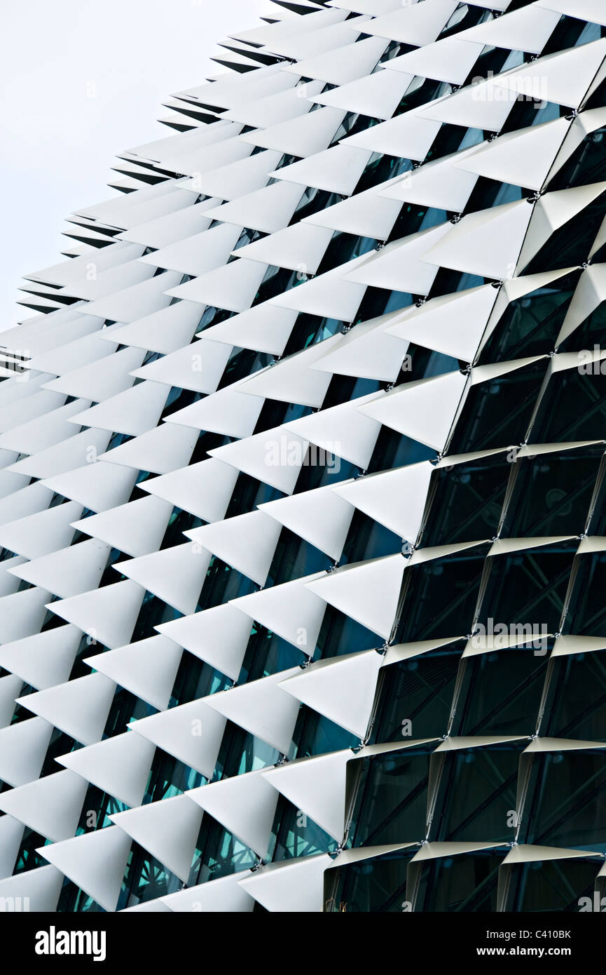 Die erstaunliche Dachkonstruktion basiert auf der Durian Frucht Haut von der Esplanade Theater in Singapur Asien Stockfoto