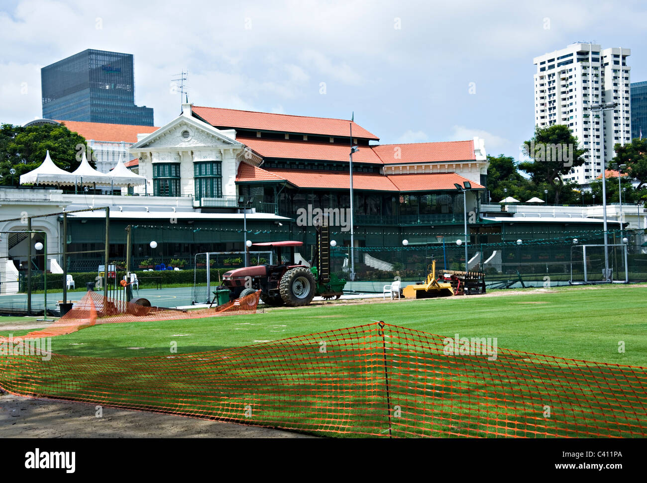 Der Pavillon und die Grundfeste der Singapore Cricket Club in der Republik Singapur Asien Stockfoto
