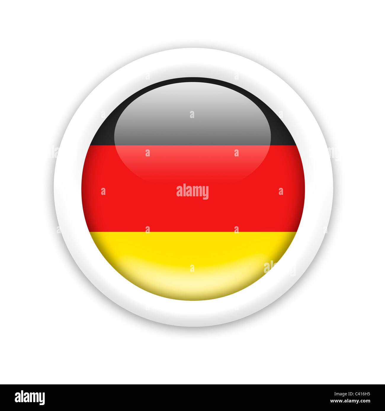 Aufkleber Deutschland-Flagge Band isoliert auf weiß. Konzept 3D