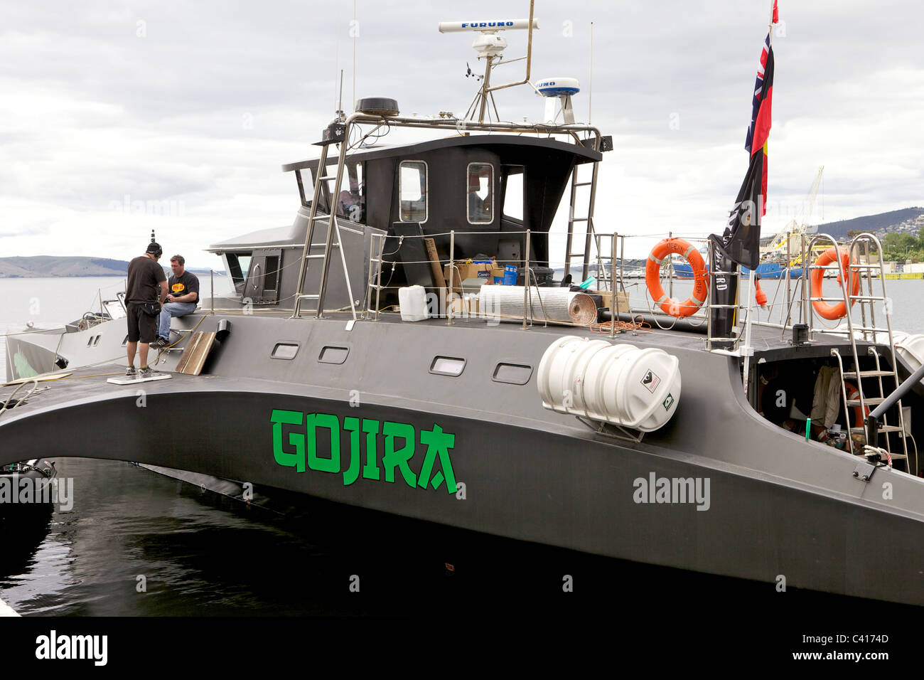 Sea Shepherd Gojira in Tasmanien, Australien. Beginn des Sommers 2010 Stockfoto