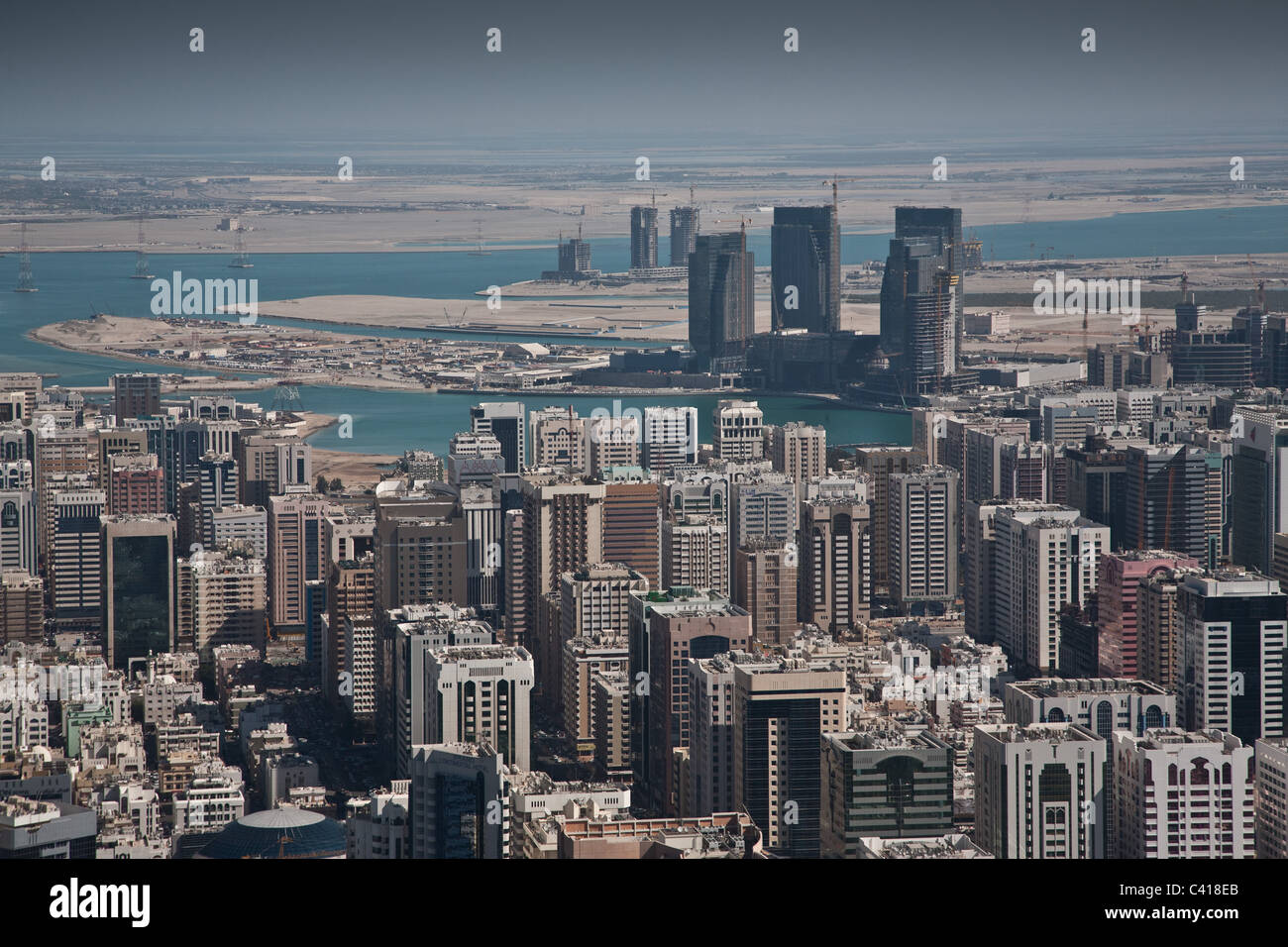Skyline von Abu Dhabi Vereinigte Arabische Emirate Stockfoto