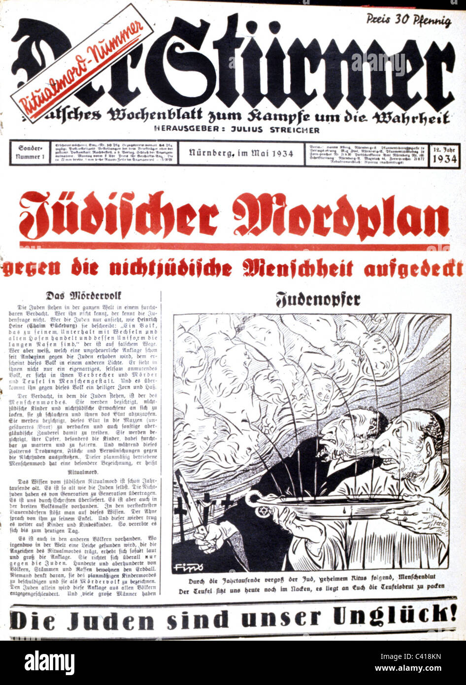 Nationalsozialismus Nationalsozialismus Antisemitische Propaganda Presse Der Stuermer 