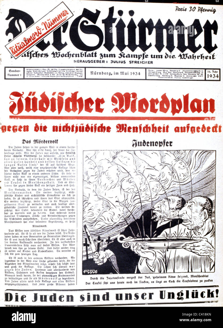 Nationalsozialismus / Nationalsozialismus, antisemitische Propaganda, Presse, \