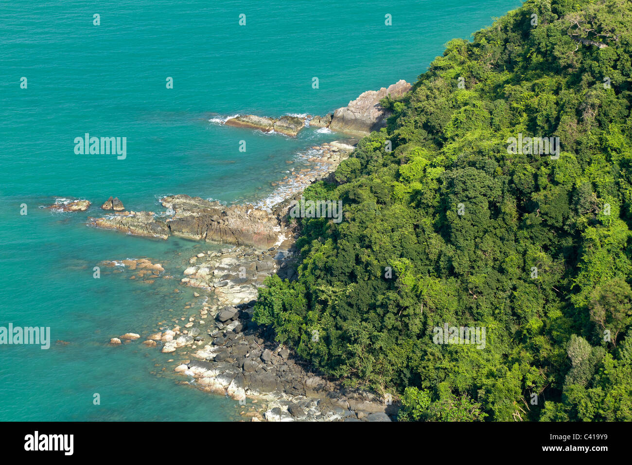 tropischen Felsenküste Ko Ang Thong marine Park, Thailand Stockfoto