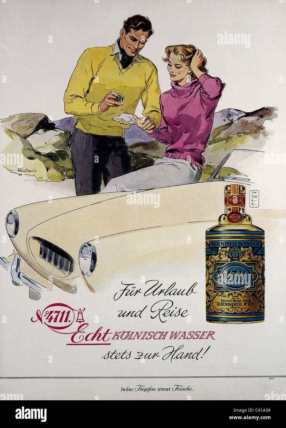 Werbung, Kosmetik, Parfüm, 'Eau de Cologne 4711', 1957,  Zusatz-Rechte-Clearenzen-nicht verfügbar Stockfotografie - Alamy