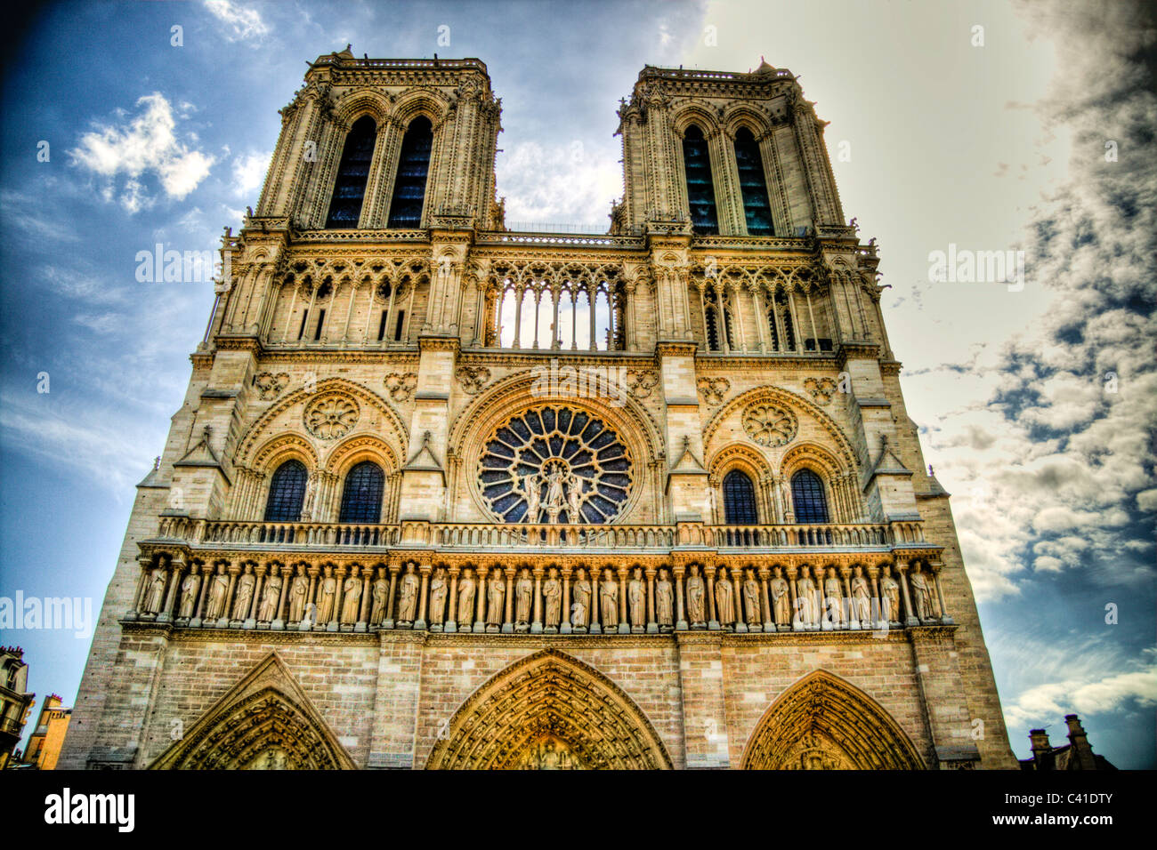 Kathedrale Notre-Dame ist eine gotische römisch-katholische Kirche im Herzen von Paris, Frankreich Stockfoto