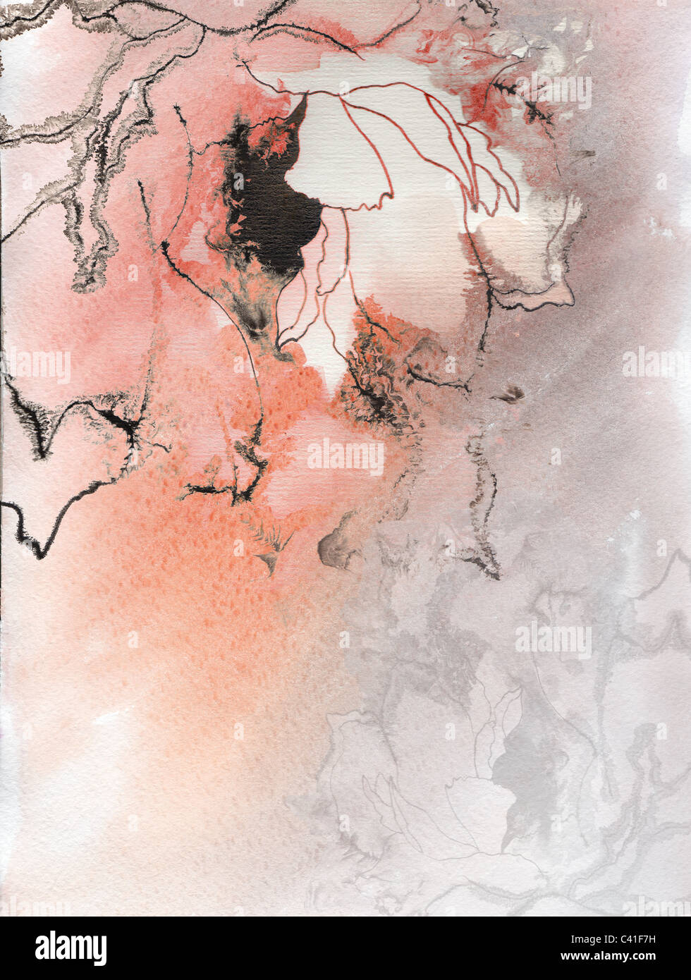 Kunst Vintage floral-Hintergrund mit exotischen Blume Knospe Stockfoto