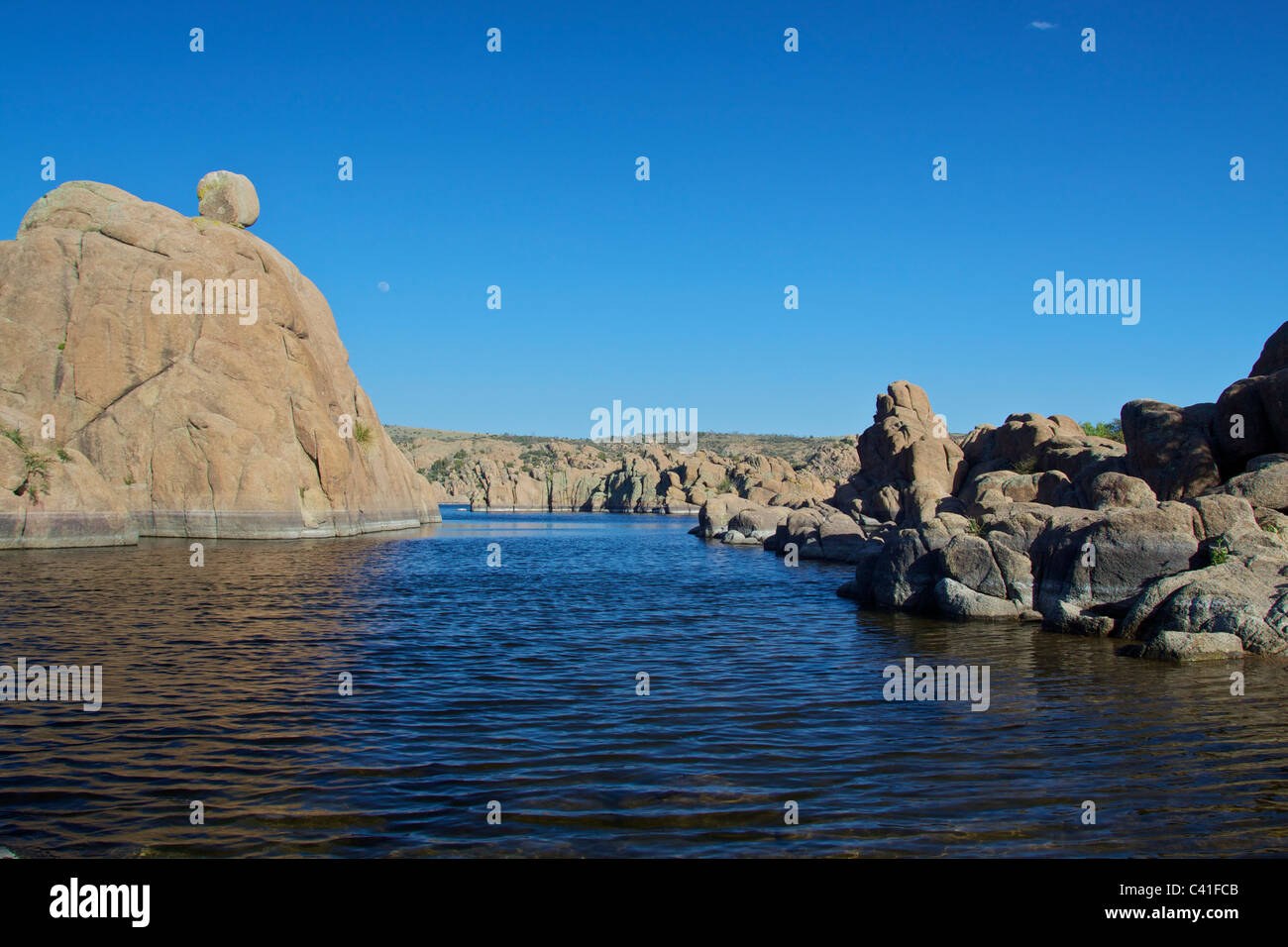 Mondaufgang Watson Lake Prescott AZ Stockfoto