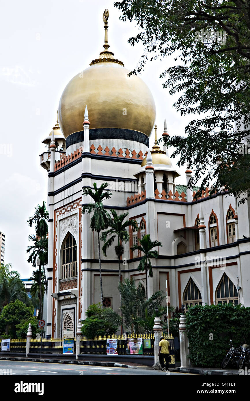 Die Zwiebel gewölbt Masjid Sultan Sultan-Moschee im Stadtteil Arabische Republik Singapur Singapur Asien Stockfoto