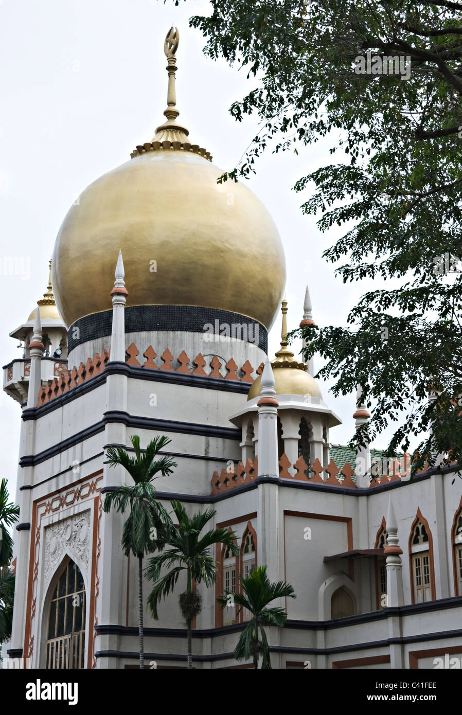 Die Zwiebel gewölbt Masjid Sultan Sultan-Moschee im Stadtteil Arabische Republik Singapur Singapur Asien Stockfoto