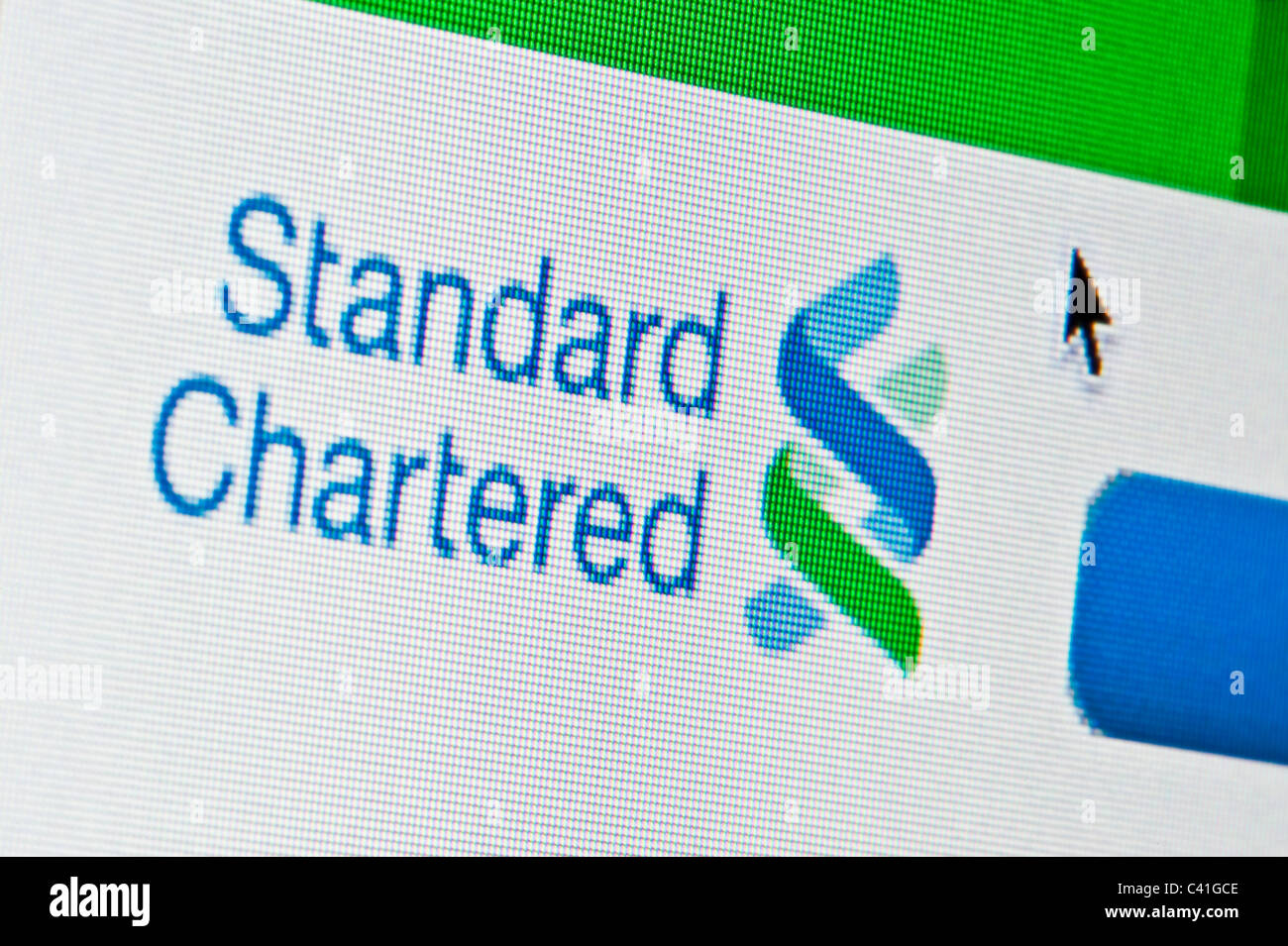 Nahaufnahme von der Standard Chartered Logo wie auf ihrer Website zu sehen. (Nur zur redaktionellen Verwendung: print, TV, e-Book und redaktionelle Webseite). Stockfoto