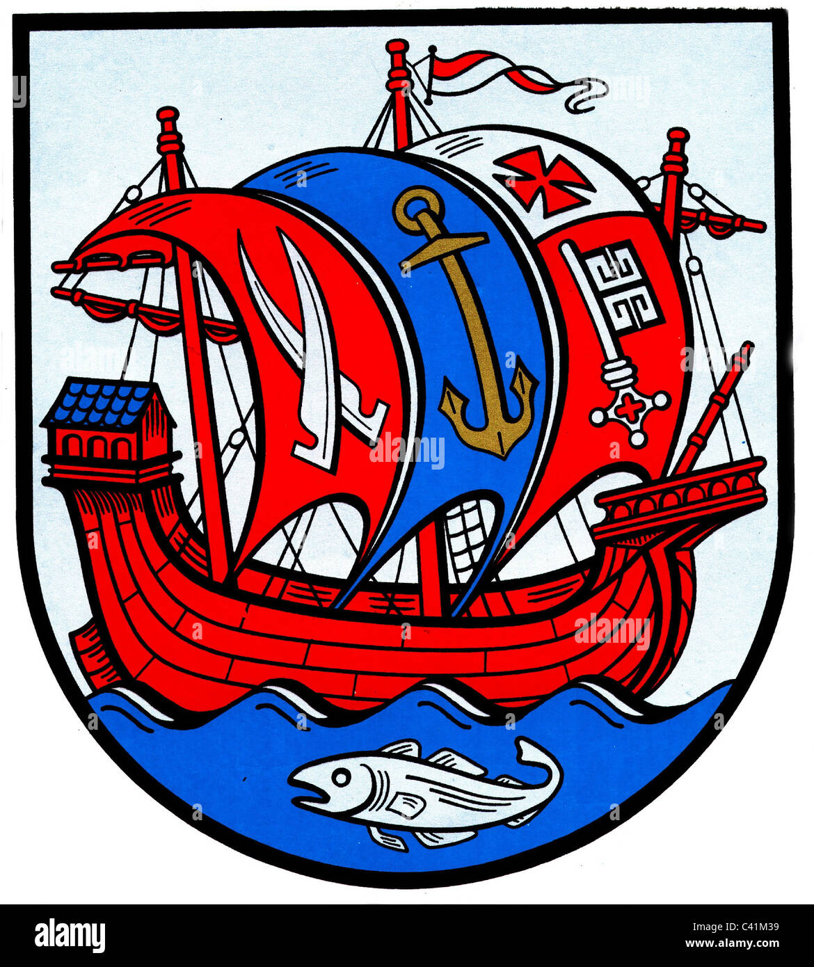 Wappen, Bremerhaven, Stadtwappen, Niedersachsen, Deutschland, Zusatz-Rechte-Clearences-nicht verfügbar Stockfoto
