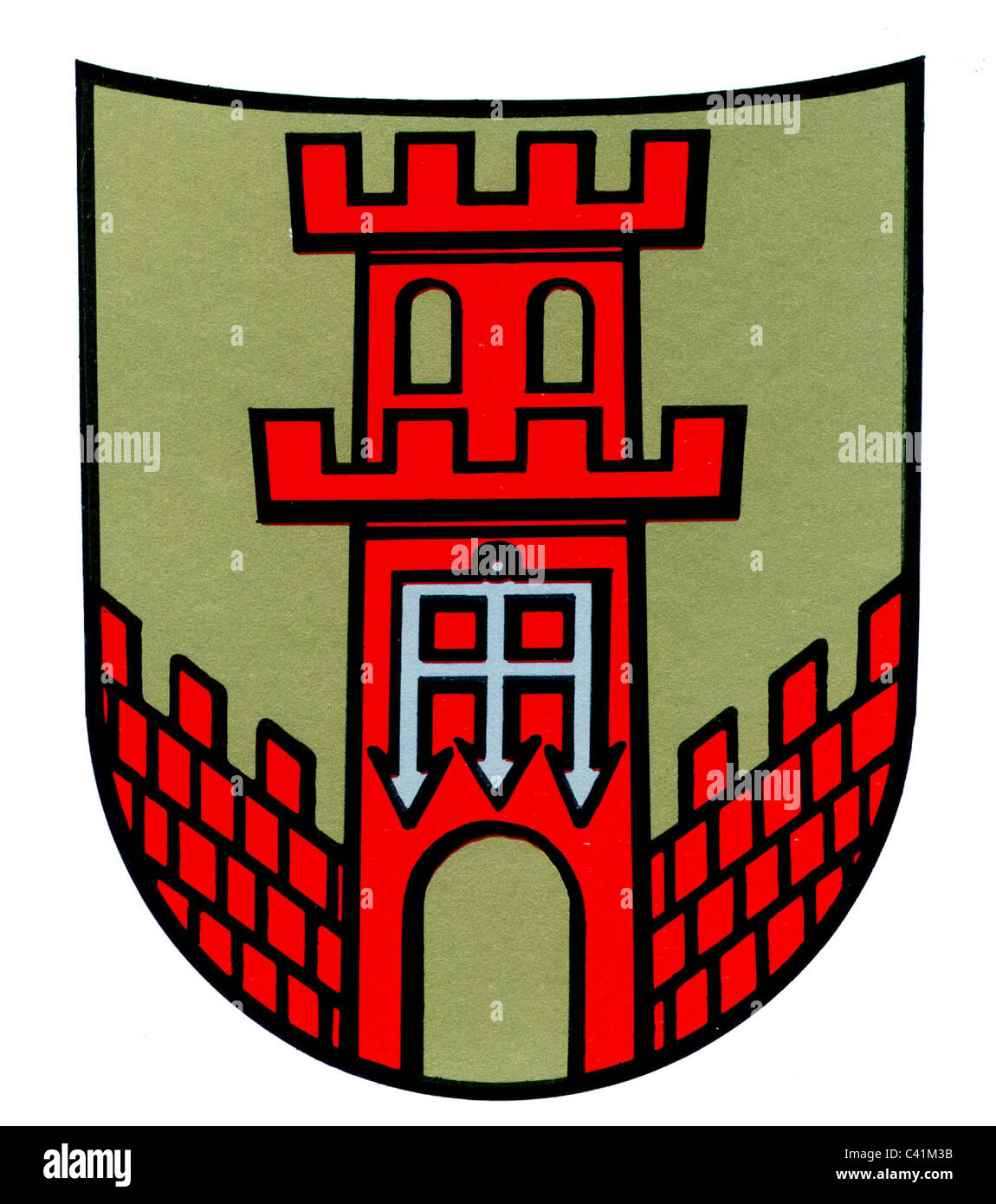 Wappen, Warendorf, Stadtwappen, Nordrhein-Westfalen, Deutschland, Zusatz-Rechteklärung-nicht verfügbar Stockfoto