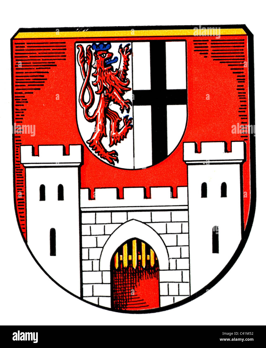 Wappen / Embleme, Königswinter, Stadtwappen, Nordrhein-Westfalen, Deutschland, Zusatz-Rechte-Freizeichen-nicht verfügbar Stockfoto