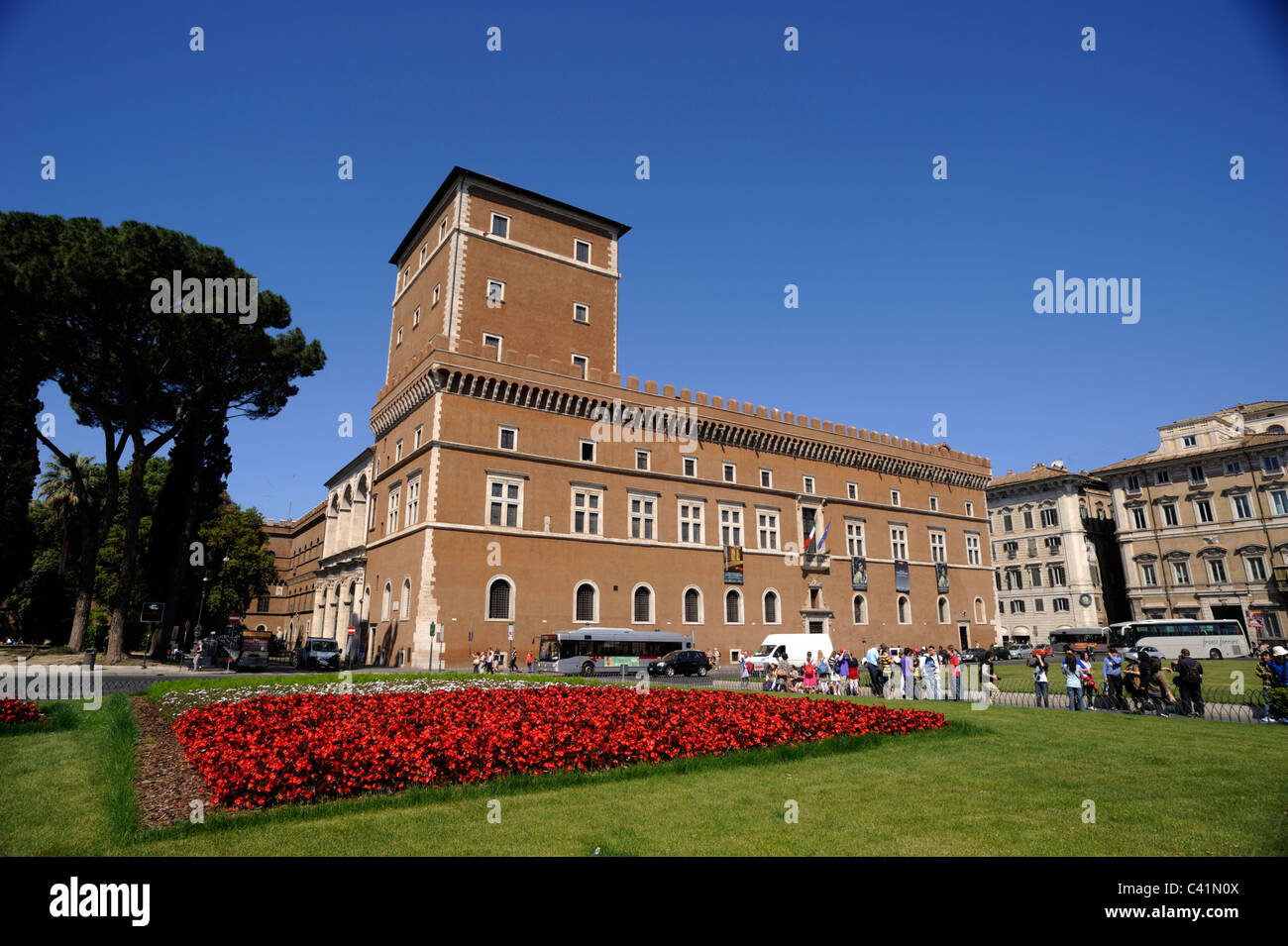 Italien, Rom, Piazza Venezia, Palazzo Venezia Stockfoto