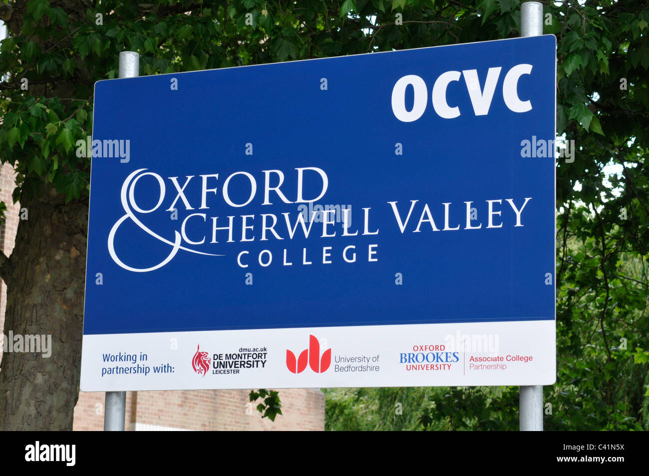 Oxford und Cherwell Valley College Zeichen Stockfoto