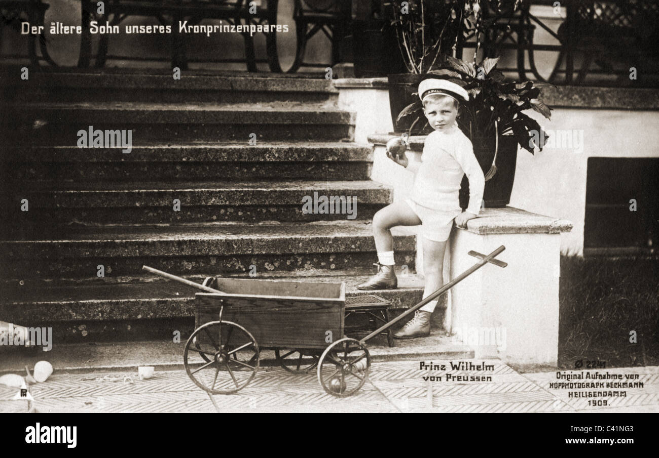 William Frederick, 4.7.1906 - 26.5.1940, Prinz von Preßburg, als Kind, Postkarte, Beckmann, Heiligendamm, 1909, Stockfoto