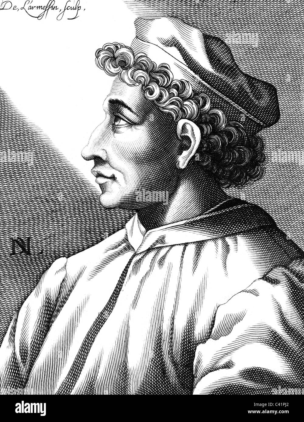 Antonello da Messina, ca. 1430 - 1479, italienischer Künstler (Maler), Porträt, Kupferstich von Nicolas de Larmessin (1640-1725), Artist's Urheberrecht nicht gelöscht werden Stockfoto