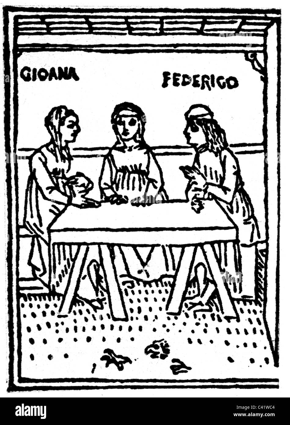 Boccaccio, Giovanni, 1313 - 21.12.1375, italienischer Autor/Schriftsteller, Stockfoto