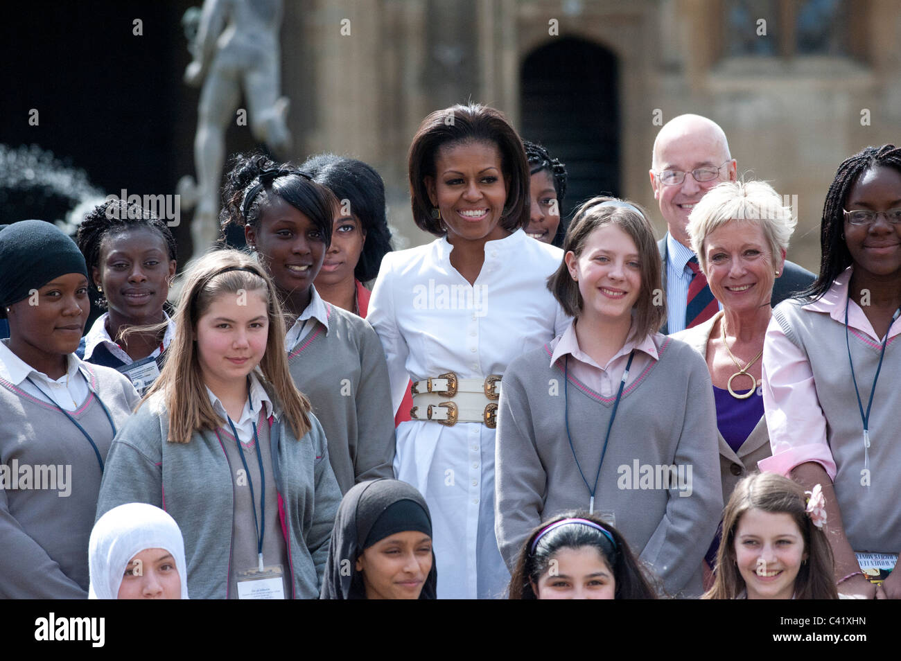 Michelle Obama in Oxford 25. Mai wenn sie Elizabeth Garett Anderson School bekam einen Zugang zu besuchen, Universität von Oxford Stockfoto
