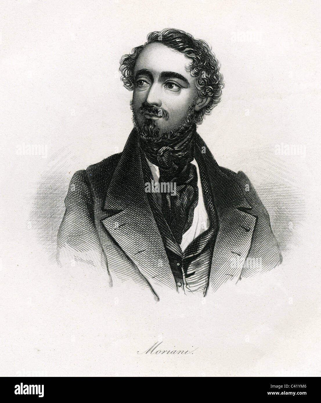 Moriani, Napoleone, 10.3.1808 - 4.3.1878, italienischer Sänger (Tenor), Porträt, Stahlstich, Jahrhundert, Artist's Urheberrecht nicht gelöscht werden Stockfoto