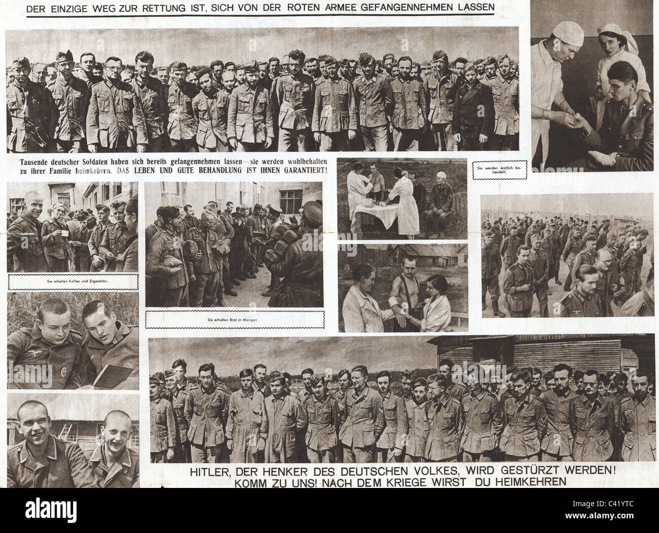 Ereignisse, 2. Weltkrieg, Propaganda, sowjetische Propaganda, 'Front-Illustrierte für den deutschen Soldaten', Nr. 1, Juli 1941, innen, Zusatzrechte-Clearences-nicht vorhanden Stockfoto