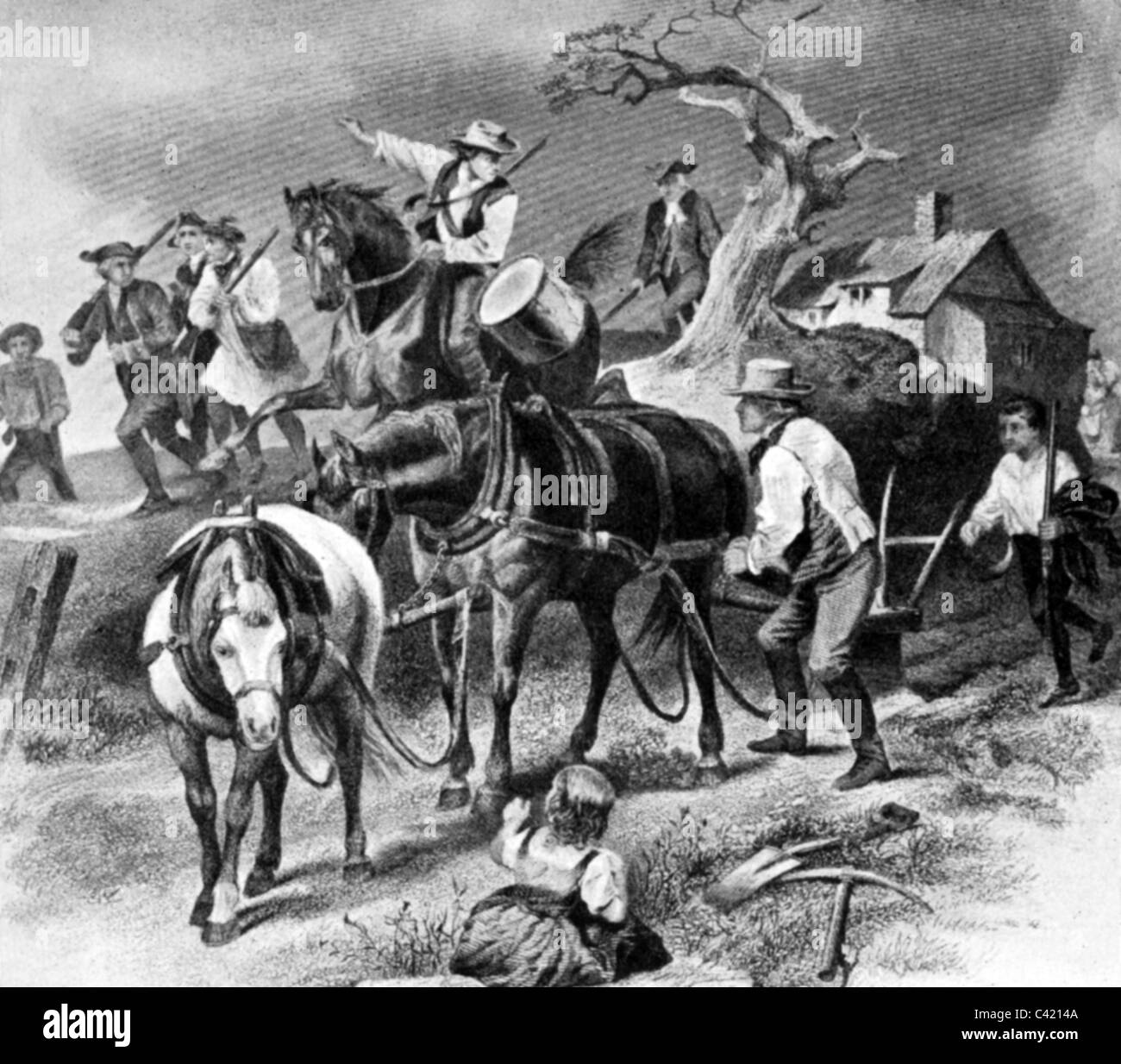 Veranstaltungen, amerikanischen Unabhängigkeitskrieg 1775 - 1783, Artist's Urheberrecht nicht gelöscht werden Stockfoto