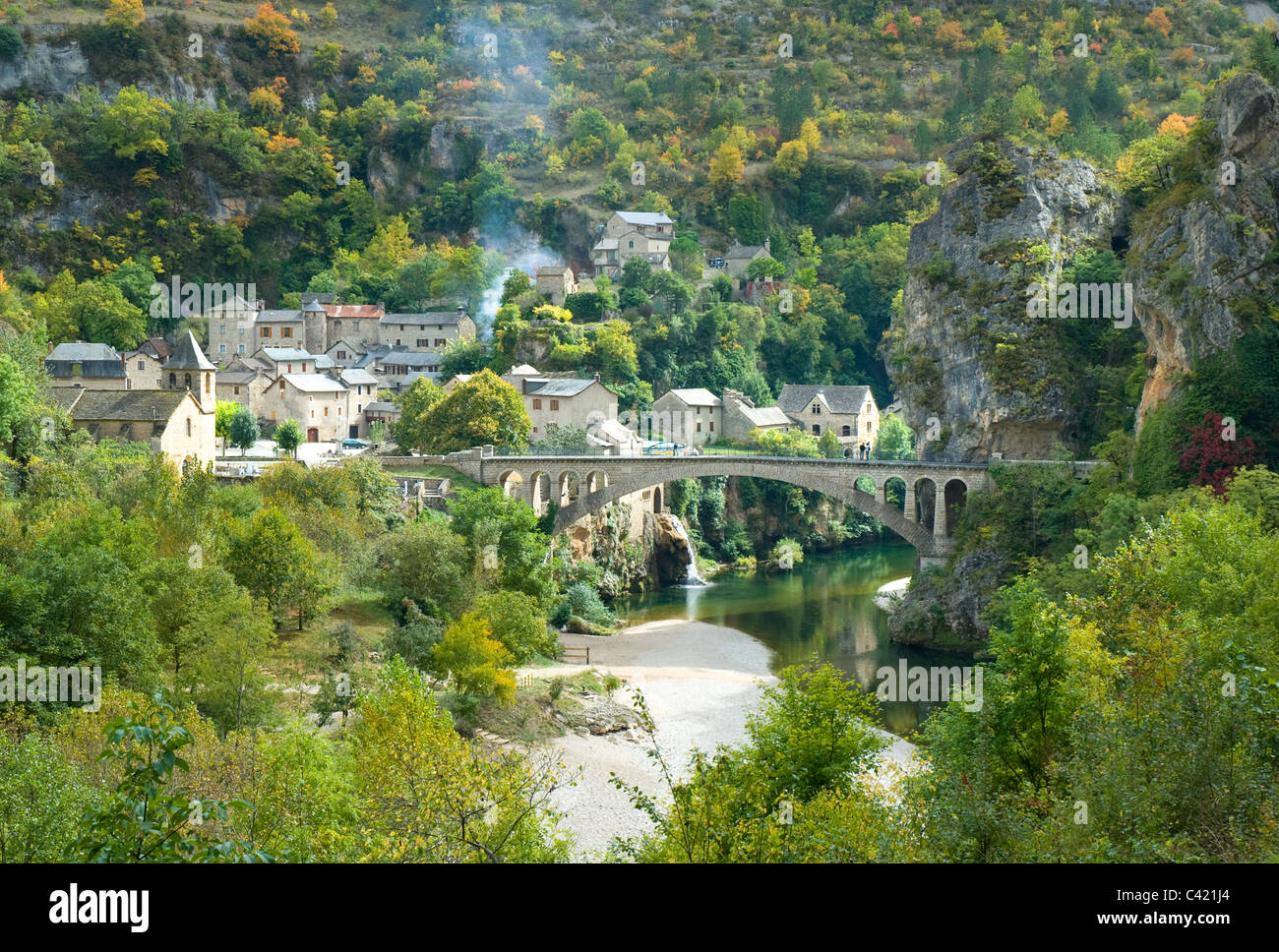 SAINT-CHELY-DU-TARN, Tarn Schlucht Frankreich Stockfoto