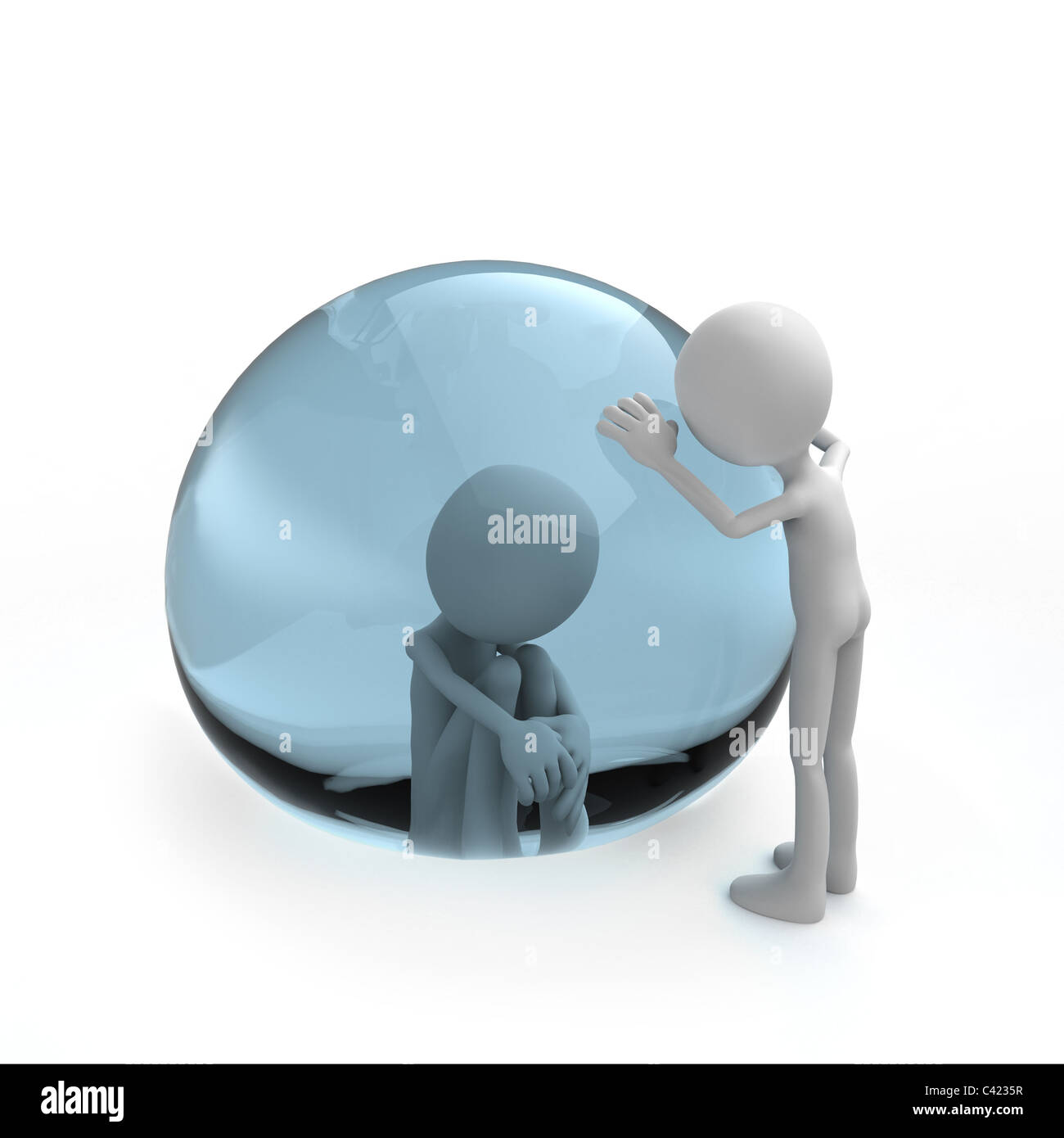 Person in Drop-Zelle Stockfoto