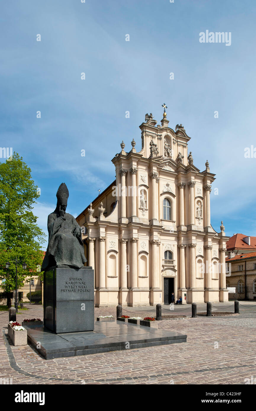 Denkmal des Primas Stefan Wyszynski von St.-Josephs Kirche, Warschau, Polen Stockfoto