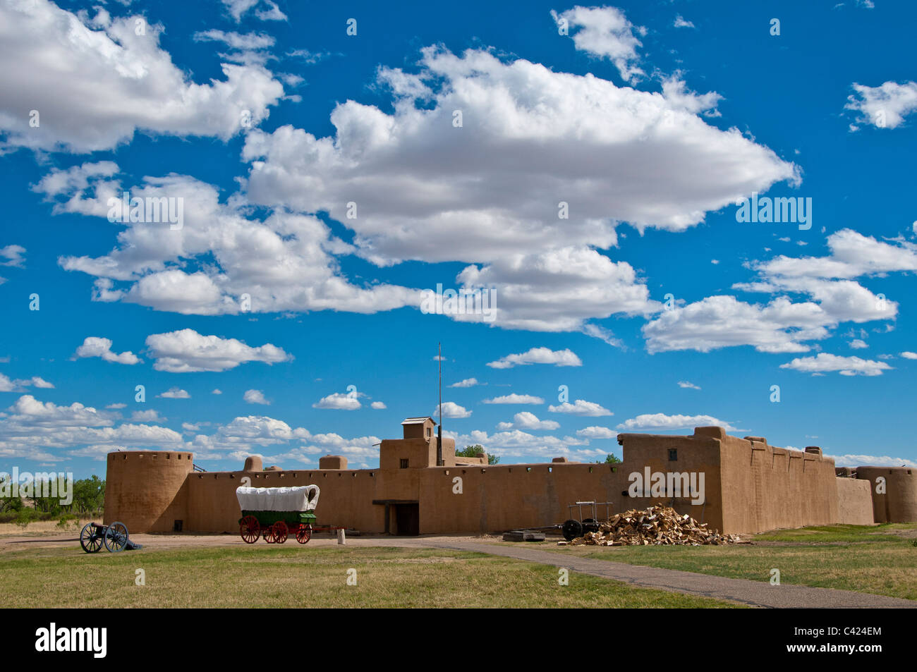 Außen, Bent alten Fort National Historic Site, La Junta, Colorado. Stockfoto