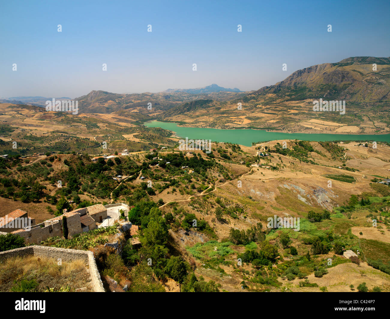 Blick von Norman Castle Caccamo Sizilien Italien Stockfoto