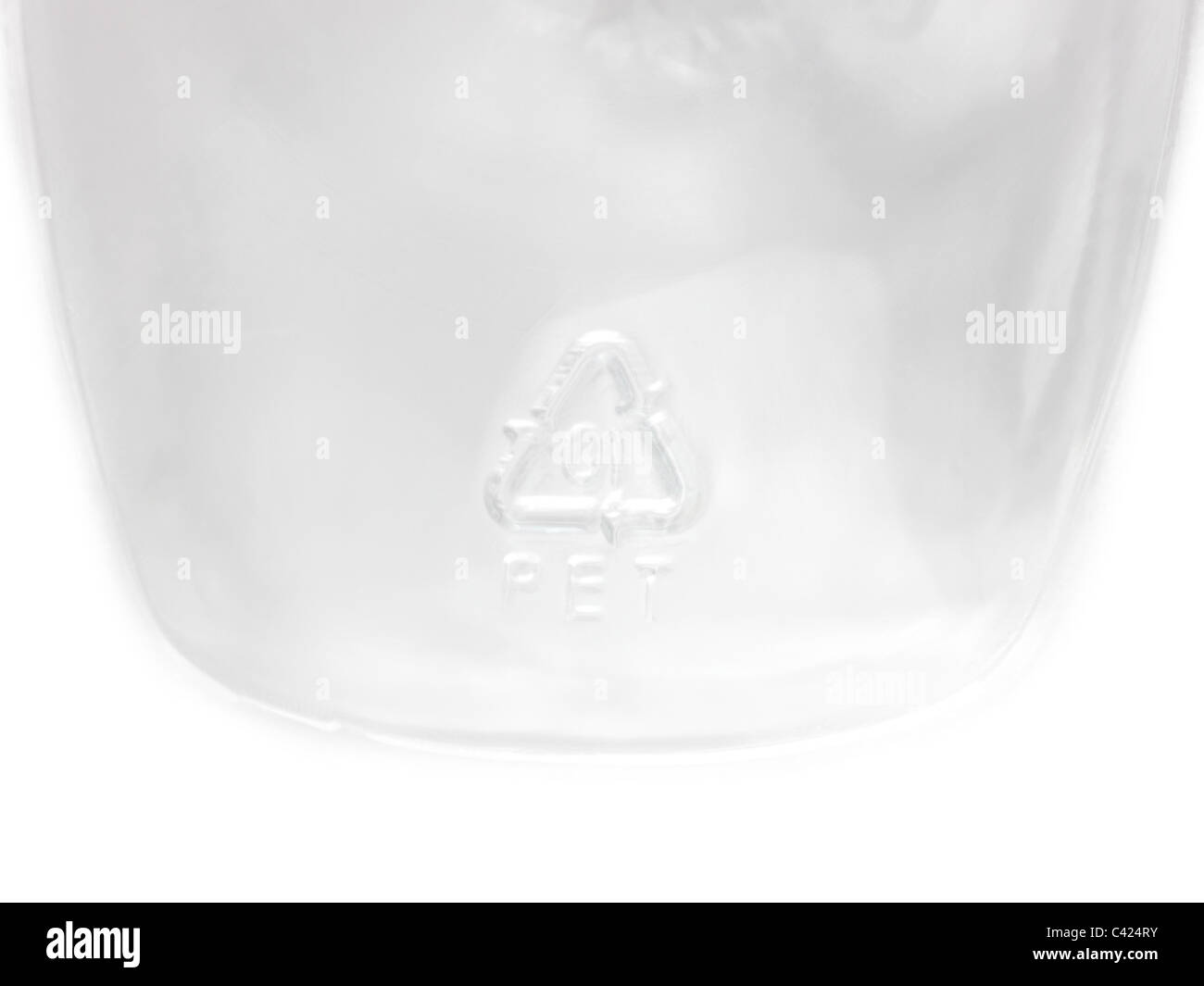Aus Polyethylen Polyethylenterephthalat (PET) Symbol auf Kunststoff-Flasche Stockfoto