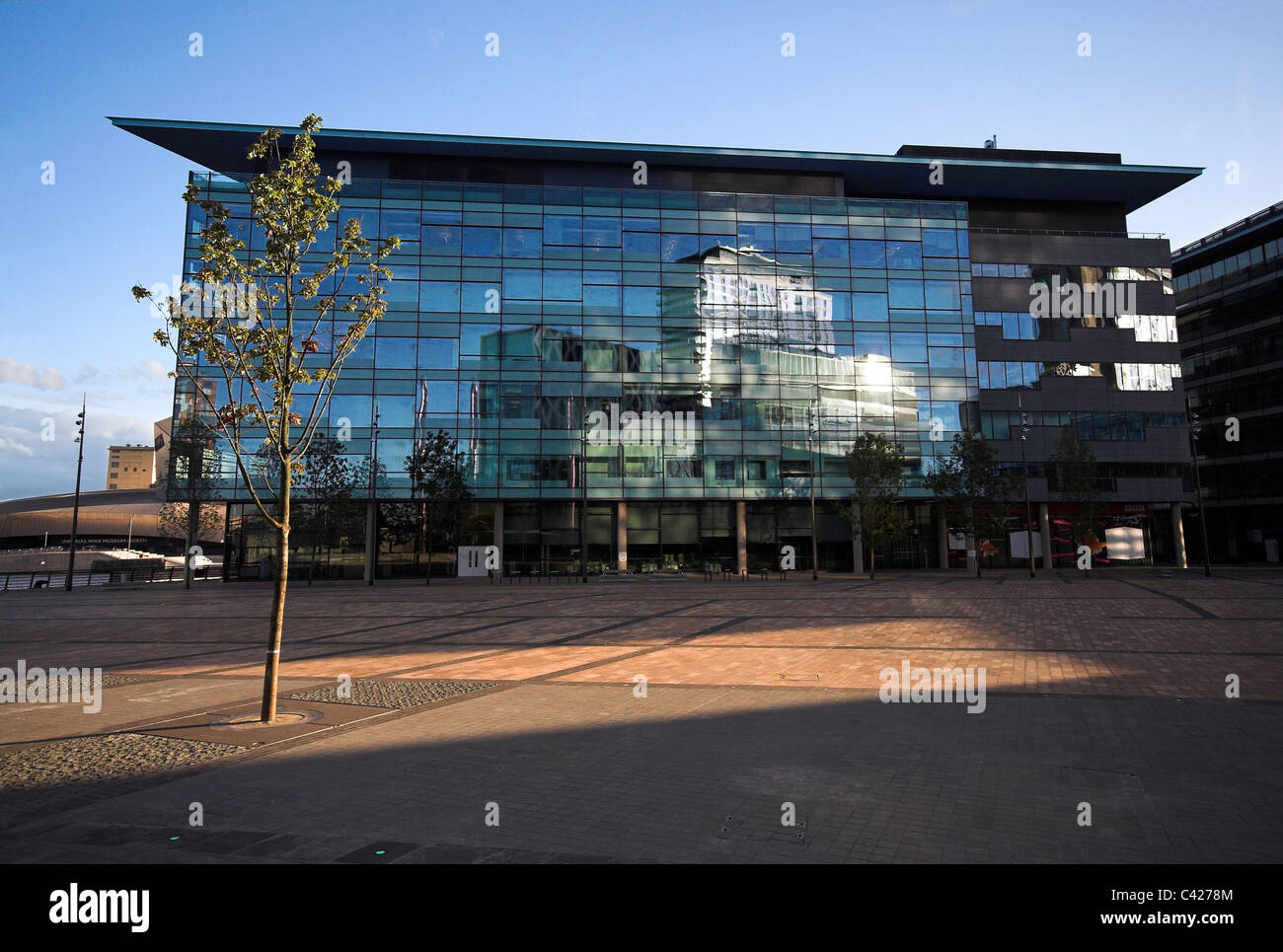 Piazza, Studios, Medienstadt, Salford Quays, Manchester, UK Stockfoto