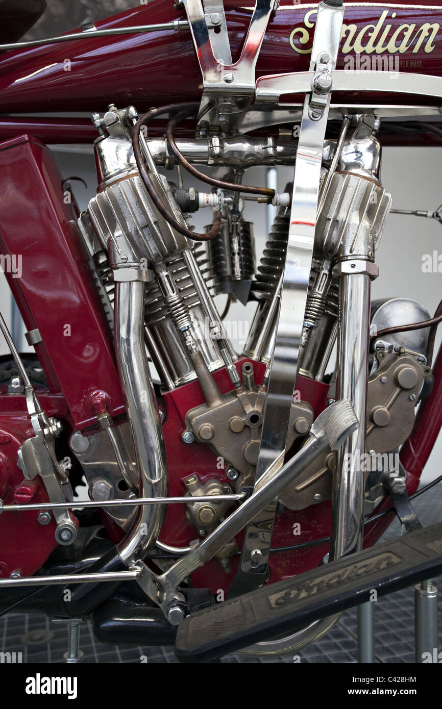 Detail von einem alten Motorradmotor Stockfoto