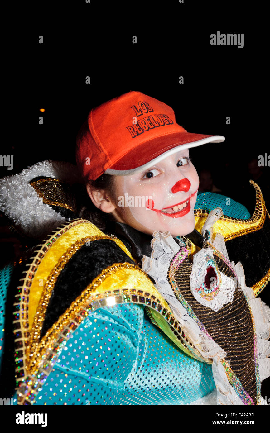 Porträt von einem Karneval Zecher verkleidet in Santa Cruz De Tenerife Kanarische Inseln Spanien Stockfoto