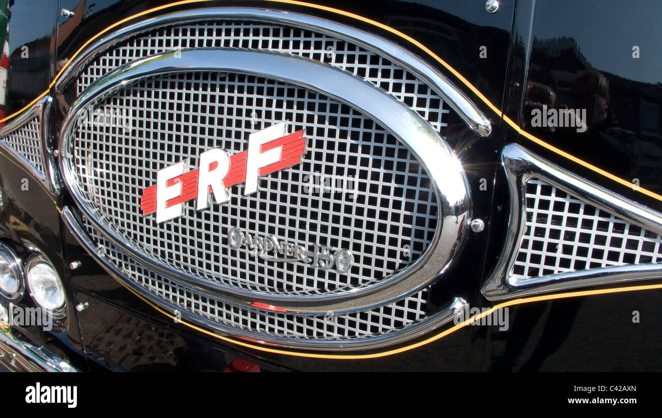 ERF-Logo auf Heizkörper Stockfoto