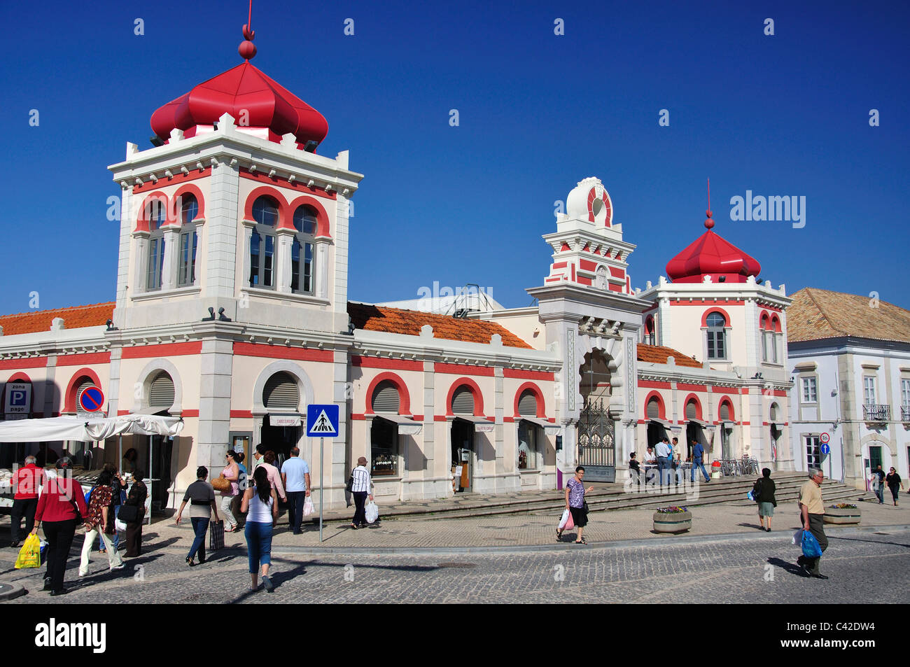 Markt von Loulé, Praca da Republica, Loulé, Algarve-Region, Portugal Stockfoto