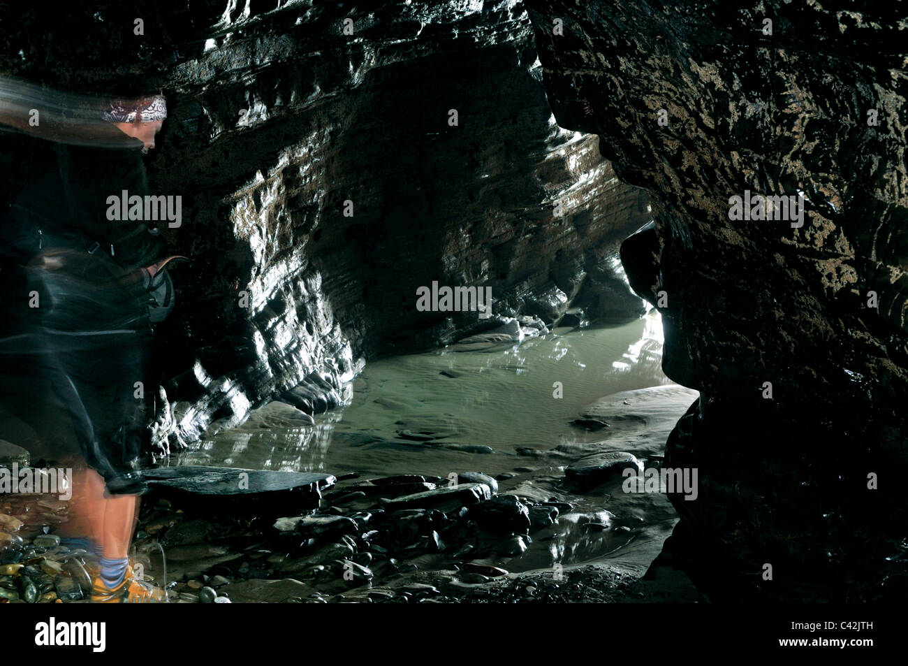 Spanien, Galicien: Höhle am Strand "Praia als Catedrais aufsuchen" Stockfoto