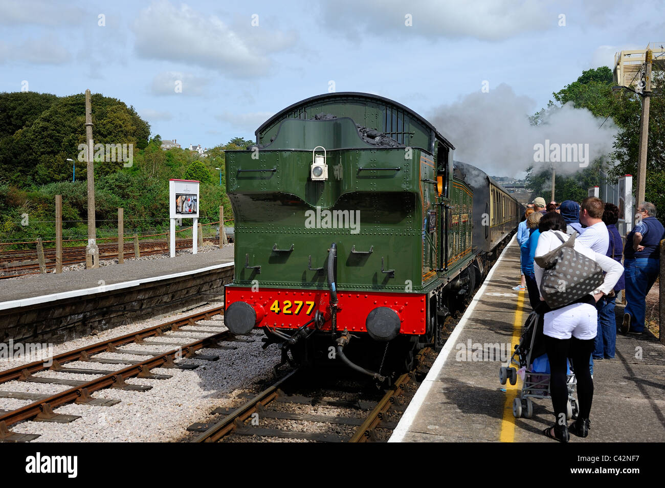 Dart-Tal Dampf Eisenbahn Devon England uk Stockfoto