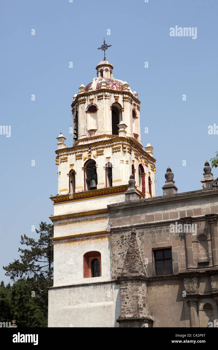 Pfarrkirche San Juan Bautista Kirche Plaza Hidalgo Coyoacán Mexiko-Stadt Mexiko Stockfoto