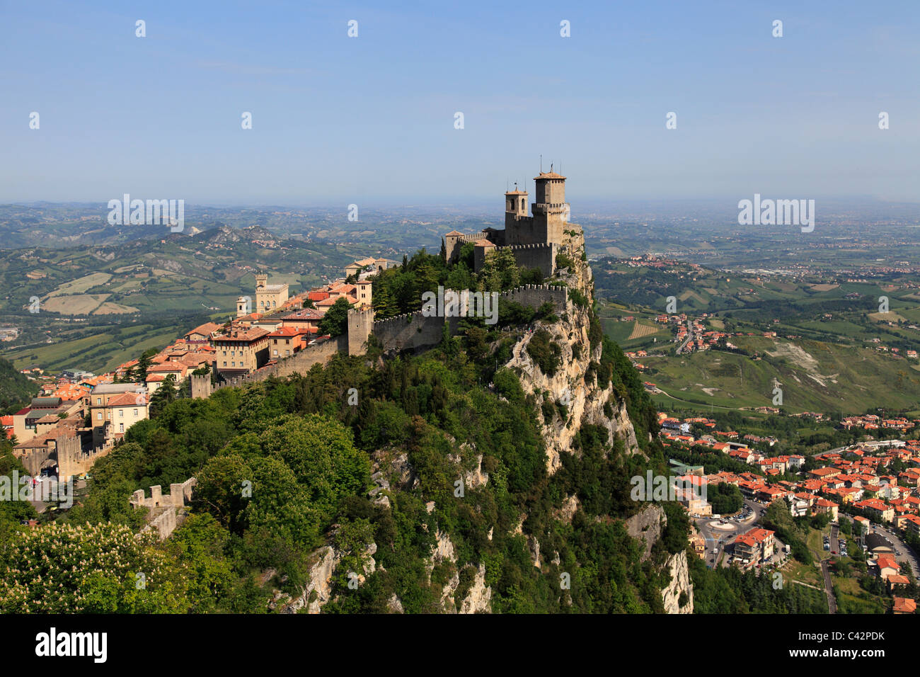 Republik San Marino, Stadt von San Marino, Guaita. Stockfoto