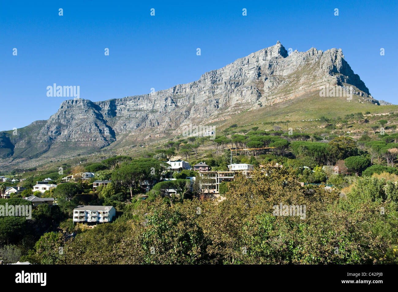 Table Mountain View aus Kloof Nek Road Kapstadt Südafrika Stockfoto