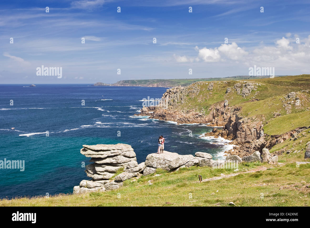 Cornish Küste in der Nähe von Lands End, West Cornwall, England UK Stockfoto